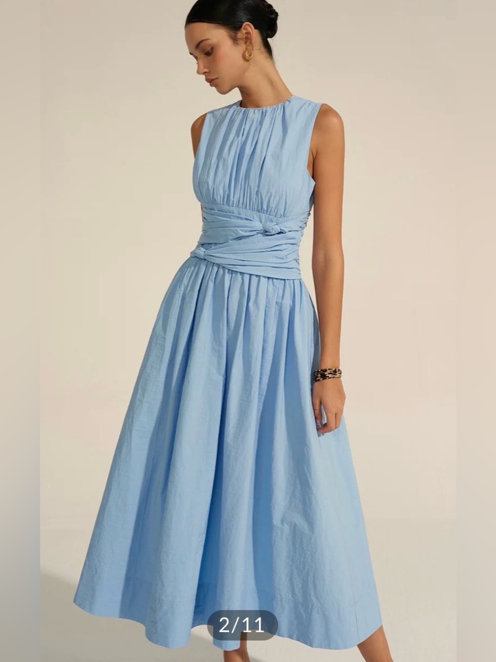 Commense Ruched Waist Maxi Dress